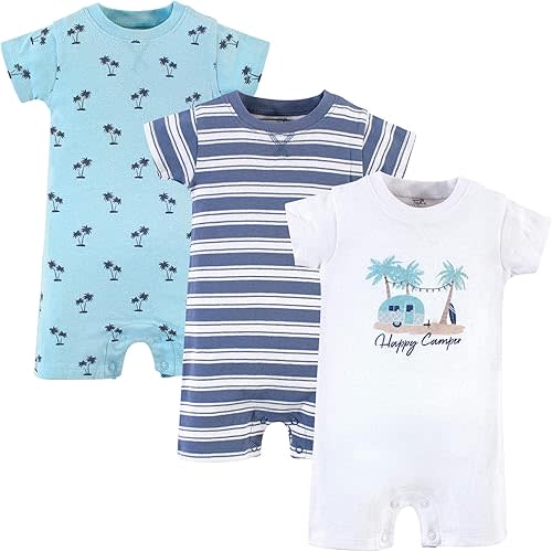 Touched by Nature baby-boys Organic Cotton Rompers