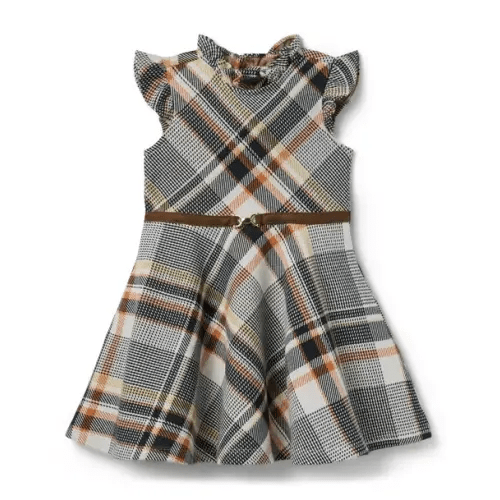 Girl Deep Brown Plaid The Plaid Equestrian Dress by Janie and Jack