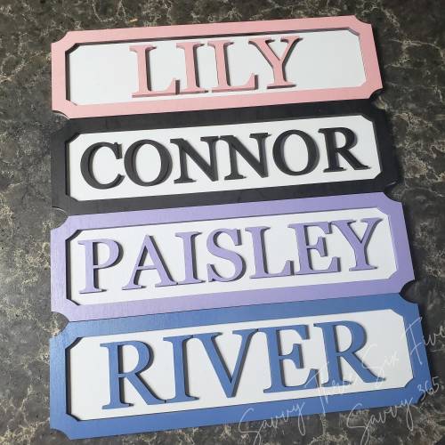 First Name Boys Or Girls Door Sign | 12" Street Signs | Nursery Bedroom Room Decorations | Kids Name Childs Decor