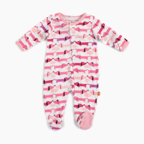 Magnetic Me Magnetic Footie - Pink Dogs, 0-3 Months