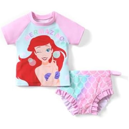 Disney Princess Frozen Marvel Elsa Minnie Toddler Girl Swimsuit Tankini Bathing Suit 2 Piece Swimwear UPF 50+ Rashguard