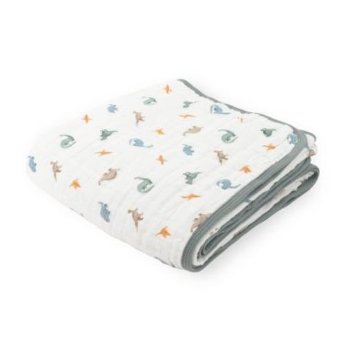 Little Unicorn Crib Organic Original Cotton Muslin Quilt - Little Dino