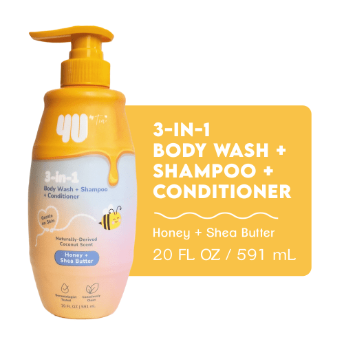 4U by Tia Kids 3-in-1 Body Wash, Shampoo, and Conditioner with Honey & Shea Butter, 20 fl oz