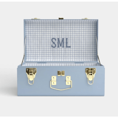 Mini Trunk - Light Blue - Picnic in Blue / Embroidery