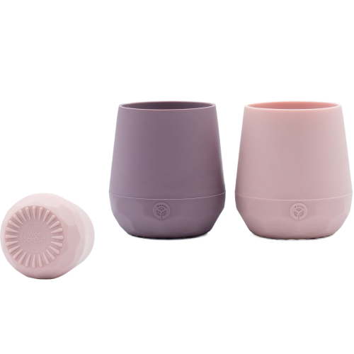 WeeSprout Silicone Baby Training Cups, Set of 2 Soft Silicone Cups, 2 oz Open Cup for Baby 6+ Months