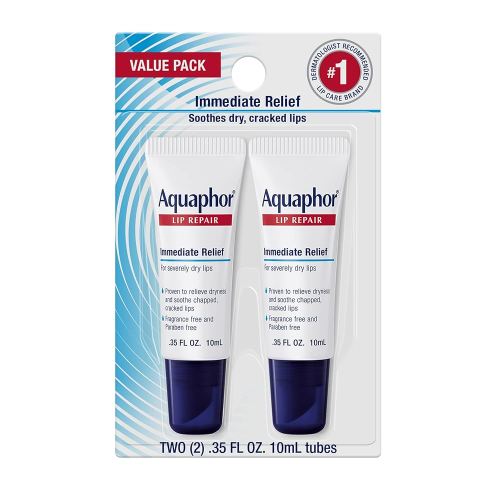 Aquaphor Lip Repair - Soothe Dry, Chapped Lips - Two .35 oz. Tubes