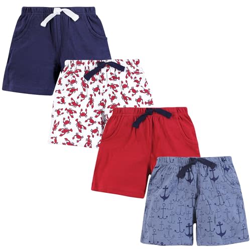 Hudson Baby Unisex Baby Shorts Bottoms 4-Pack