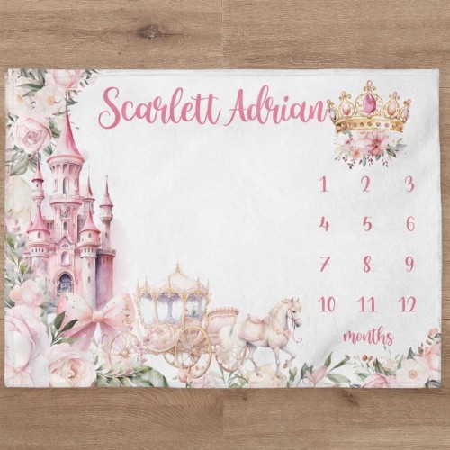 Princess Milestone Blanket Personalized