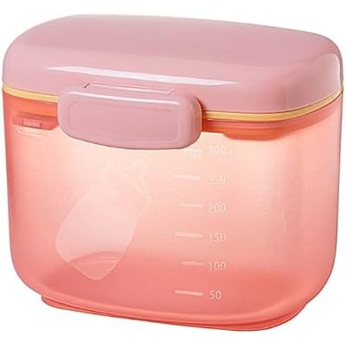 Portable Formula Dispenser, Formula Dispenser with Scoop and Scraper, 300g 1000ml (Pink)