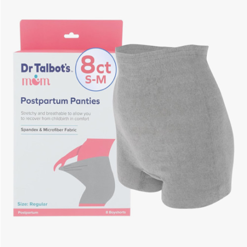 Dr. Talbot's Mom Postpartum Underwear, Disposable Boyshorts - Stretchy Breathable Support