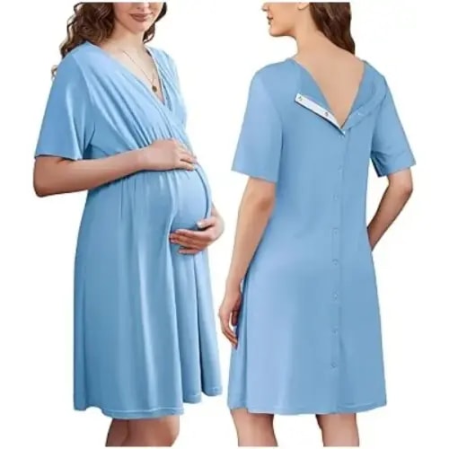 Labor and Delivery Gown for Hospital Short Sleeve Maternity Nursing - TikTok Shop