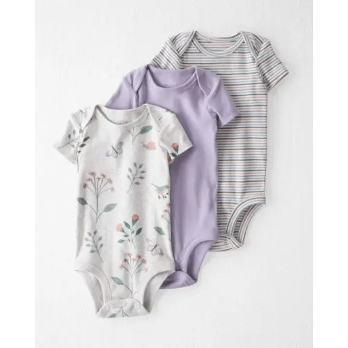 Baby 3-Pack Organic Cotton Rib Bodysuits
 - Little Planet | Carter's