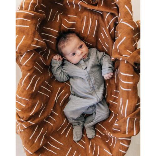 Grey Ribbed Footed One-piece Zipper – Mebie Baby