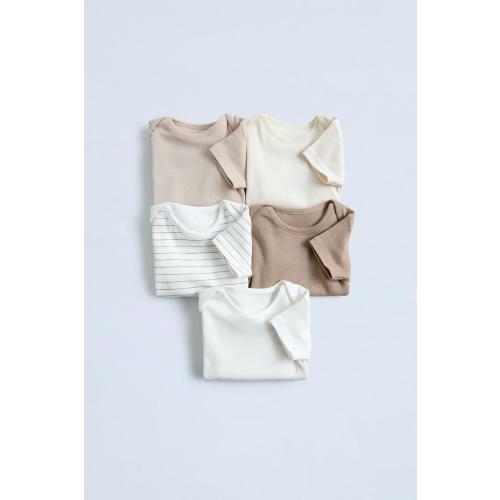 FIVE-PACK OF TOAST COLORED BODYSUITS - taupe brown | ZARA United States