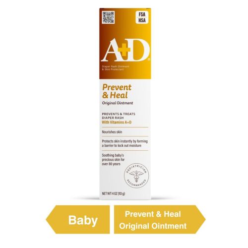 A+D Original Diaper Rash Ointment with Vitamins A and D, 4 oz Tube HSA/FSA Eligible