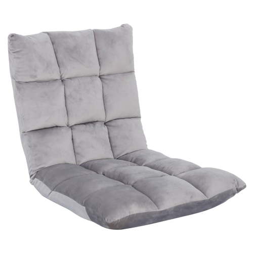 ZENSTYLE Adjustable Foldable Floor Lounge Chair with Back Support, Comfortable for Reading and TV, Gray
