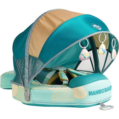 HECCEI Add Tail Newest Mambobaby Baby Swim Float with Canopy Solid Pool Infant Swim Trainer Swimming Training Lying Air Free Water Floats Non-Inflatable Waist Swim Ring for Toddlers (Shell - Green) : Amazon.com.au: Toys & Games