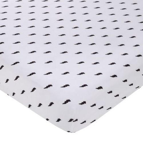 NoJo Lightning Bolt Black and White Nursery Fitted Crib Sheet