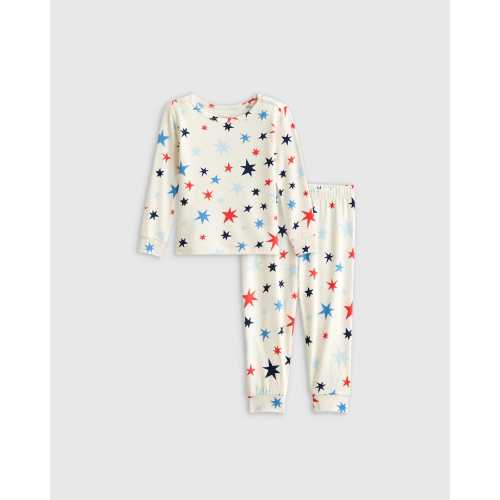 Bamboo Long Sleeve and Pant Pajama Set in Star Burst