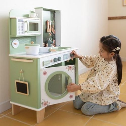 Freniland™ - Schema Wooden Forest Garden Kitchen Playset, Includes Microwave, Stove & Washing Machine, Pretend Play & Learning Toy for 3+ Years