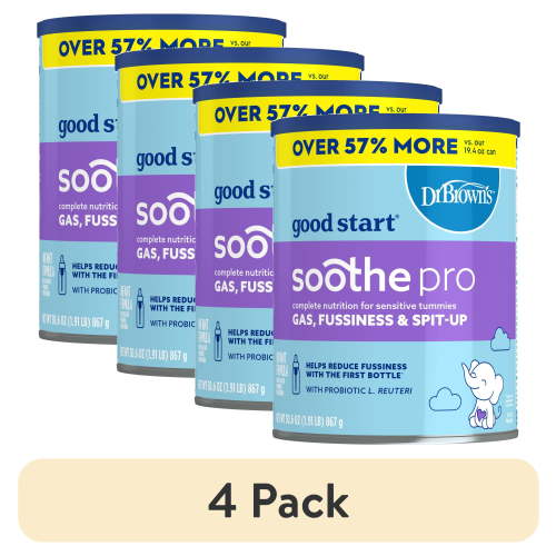 (4 pack) Good Start Dr. Brown's Soothe Pro Baby Formula, 30.6 oz