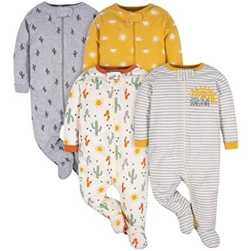 Gerber Baby Girls 4-Pack Sleep 'N Play Footie