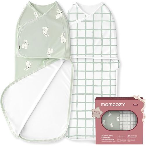 Momcozy Swaddles for Newborns, Quiet Fastener Swaddle for Infant 0-3 Months