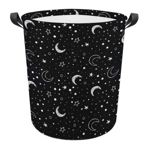 Moon And Star Print Print Foldable Laundry Basket for Clothes Storage Hamper