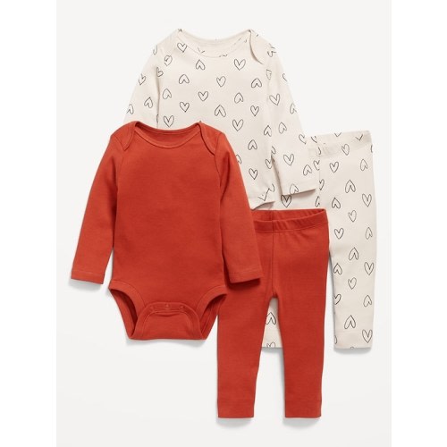Printed Bodysuit and Leggings 4-Piece for Baby