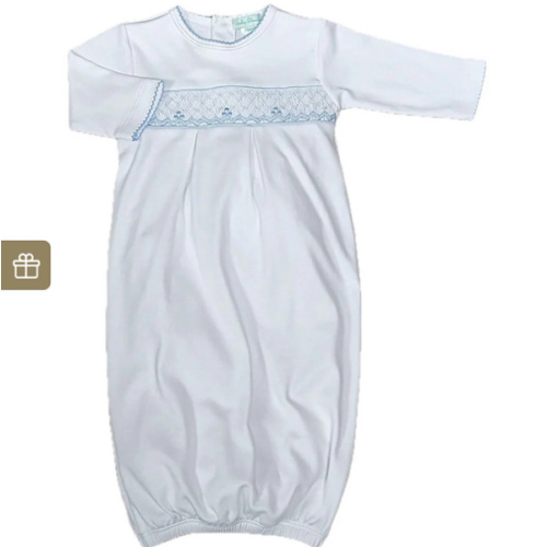 Eden Blue Smocked Gown