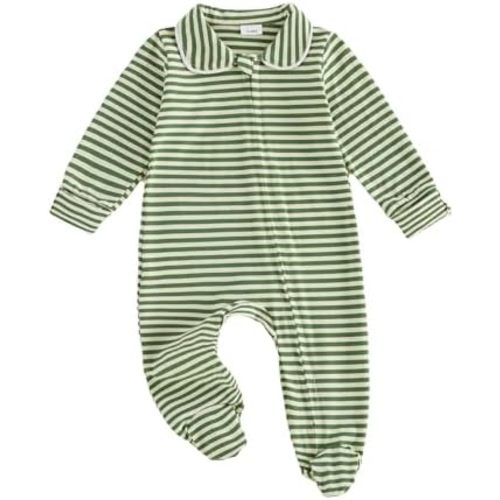 Seyurigaoka Newborn Baby Boy Girl Romper Long Sleeve Zipper Jumpsuit
