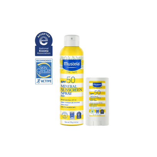 SPF 50 Mineral sunscreen spray and stick