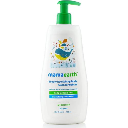 Mamaearth Deeply Nourishing Baby Body Wash | Tear Free Formula with Natural Cleansers | Hydrating Coconut & Jojoba Oil | Moisturizes Delicate Skin of Babies | 13.53 Fl Oz (400ml)