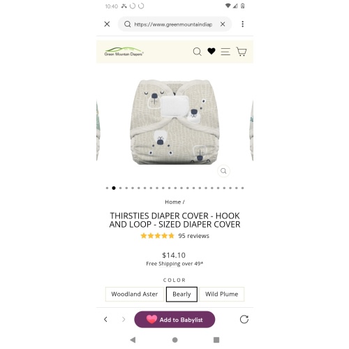 Thirsties Diaper Cover sized diaper cover hook and loop