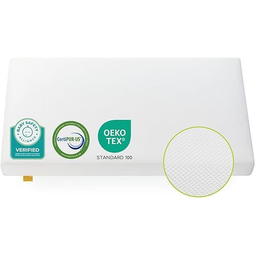 Breathable Crib Mattress, Baby Safety Alliance Verified, CertiPUR-US and Oeko-TEX Approved, Standard Full Size for Crib & Toddler Bed, Waterproof Machine Washable Cover, 52” x 27.6”