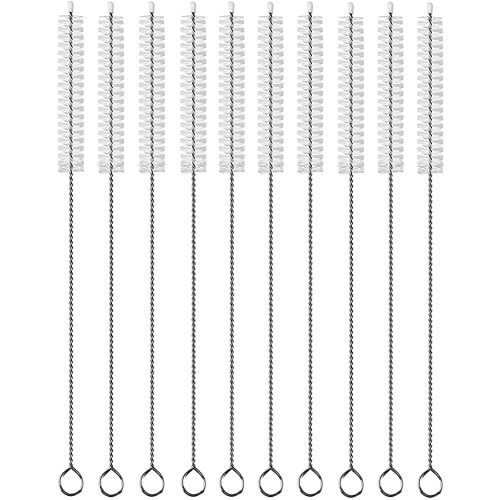Straw Cleaner Brush Extend 12 inch, Extra Wide 12mm diam Pipe Cleaners, Extra Long Straw Brush for Sippy Cup, Water Bottle and Tubes, Drinking Straw Cleaning brush Set 10 Pack