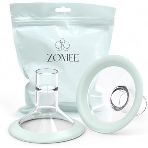 Zomee Flex Breast Nipple Shield Latch Assistance Inverted or Flat- Comfortable & Soft for Easy Pumping Use for Z1 Z2 Breast Pump (Multiple 2 Pack Sizes) (19mm)