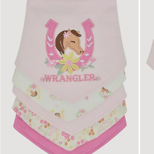 Wrangler Baby Girl's Bandana Bib 5-Pack | NEW & FEATURED | Wrangler®