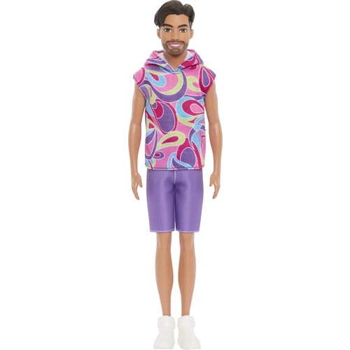 Mattel - Barbie Ken Fashionista Doll, Brunette with Totally Hair-Inspired Look, 65th Anniversary
