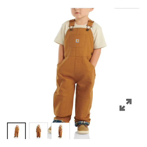 Kids' Canvas Bib Overall Flannel-Lined (Baby/Toddler) | Carhartt