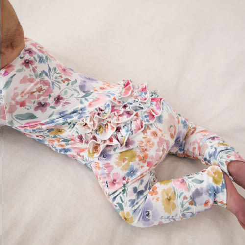 Tiny Blooms Ruffle Zippy – Little Sleepies