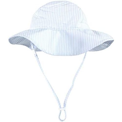 Hudson Baby Baby Hudson Baby Unisex Baby Sun Protection Hat, Flamingo Rainbow Stripe, 0-12 Months