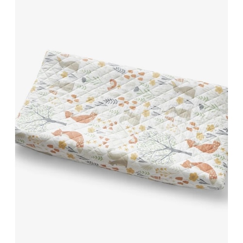 Forest Animals Classic Cool Organic Cotton Percale Quilted Changing Pad Cover