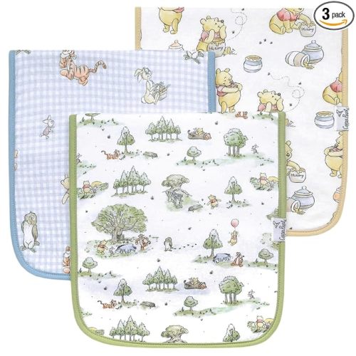 Copper Pearl Baby Burp Cloth Large 21''x10'' Size Premium Absorbent Triple Layer 3-Pack Gift Set Hundred Acre Wood