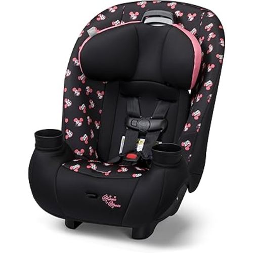 Disney Baby Ellaris 3-in-1 Convertible Car Seat, Slim Fit Design, Rear & Forward-Facing, 5-Position Headrest, 3-Across Fit, Travel-Friendly with Machine-Washable Seat Pad, Minnie Charm