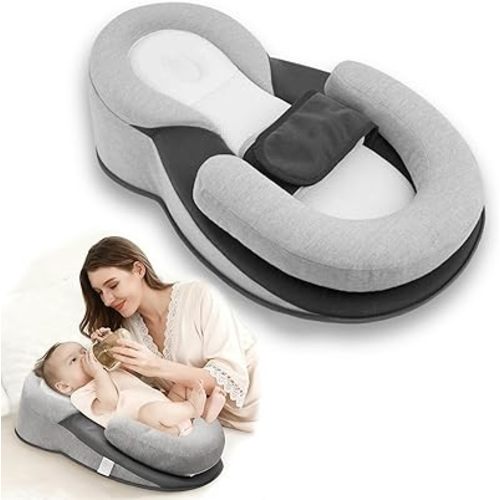 kornsurte Baby Lounger Pillow, Breastfeeding Feeding Pillow Reflux Reducing Spit-Up, Safety Nursing Pillow for Bottle Feeding