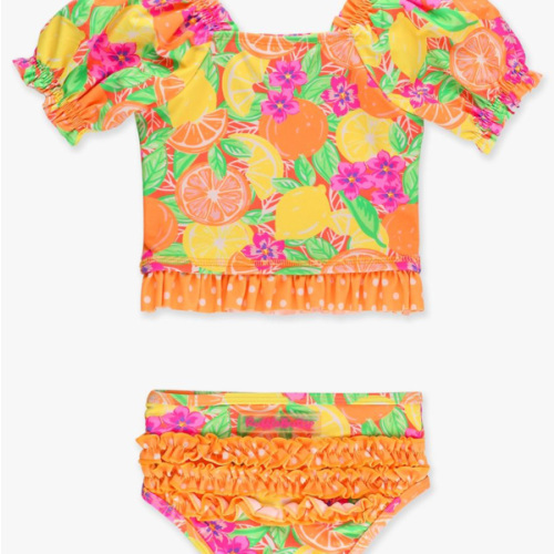 Puff Sleeve Ruffle Tankini 2-Piece Swimsuit