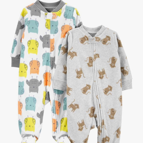 Simple Joys by Carter's unisex-baby 2-pack Neutral Fleece Footed Sleep and Play