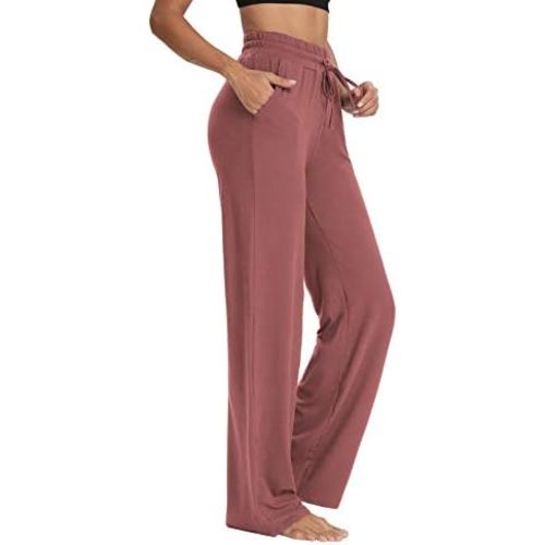 Sarin Mathews Womens Yoga Sweatpants Wide Leg High Waisted Lounge Pajamas Pants Comfy Workout Loose Pants with Pockets