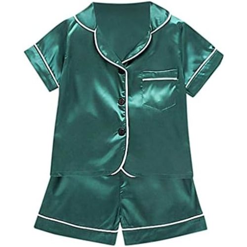 Cardigan Set Baby Boy Little Baby Girls Boys Pajamas Set Satin Silk Kids Short Sleeves Girl Baby Robe